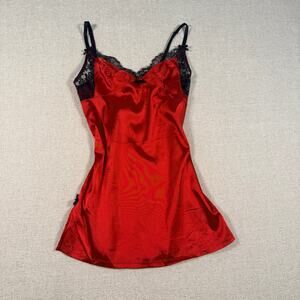 VICTORIA'S SECRET WOMAN'S SLIP DRESS RED EDGY GRUNGE PUNK ALT VAMP SMALL